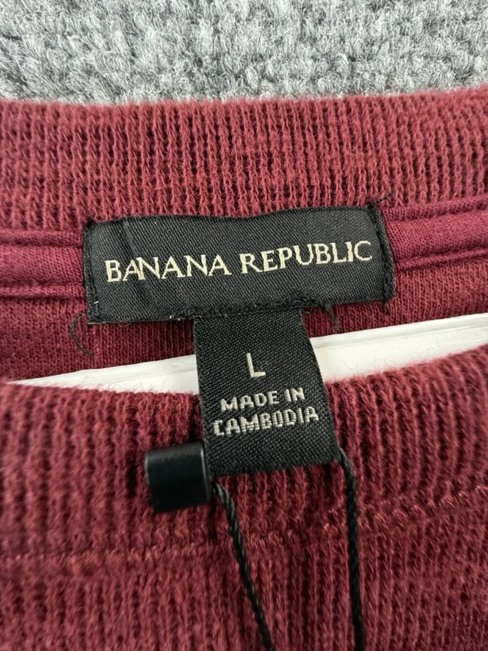 NWT Banana Republic Sweater Men Large Red Double Knit Cew Neck Pullover Jumper